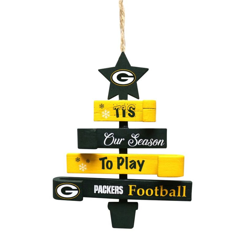 Green Bay Packers Stacked Toboggan Ornament